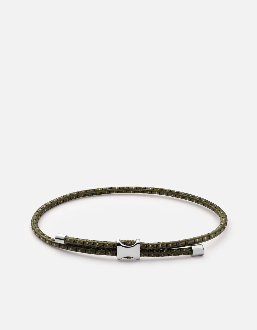 Orson Pull Bungee Rope Bracelet, Sterling Silver / Off-White