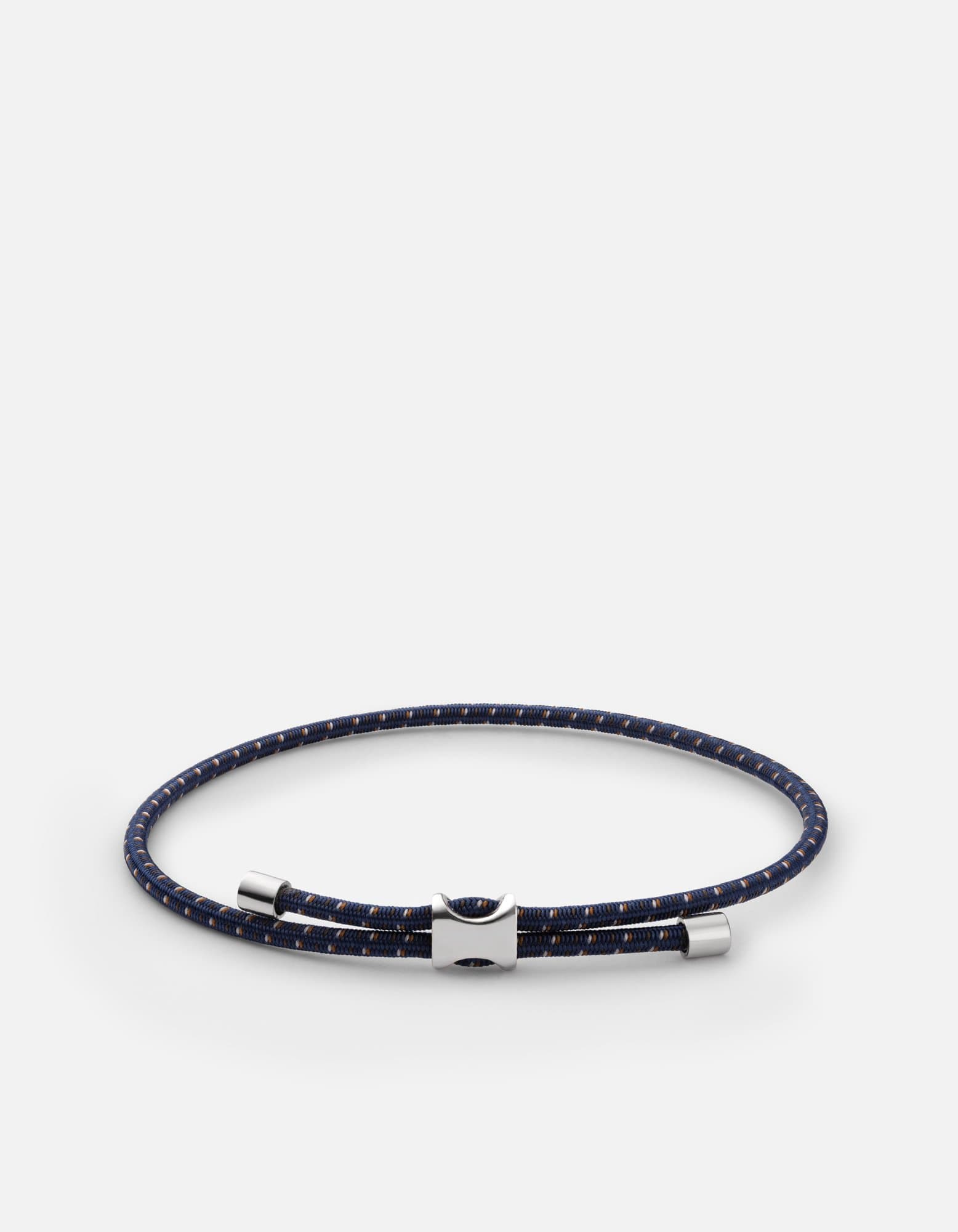Miansai Bracelets Orson Pull Bungee Rope Bracelet, Sterling Silver Navy/Brown / O/S