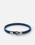 Miansai Bracelets Orson Loop Leather Bracelet, Sterling Silver Navy Blue / M