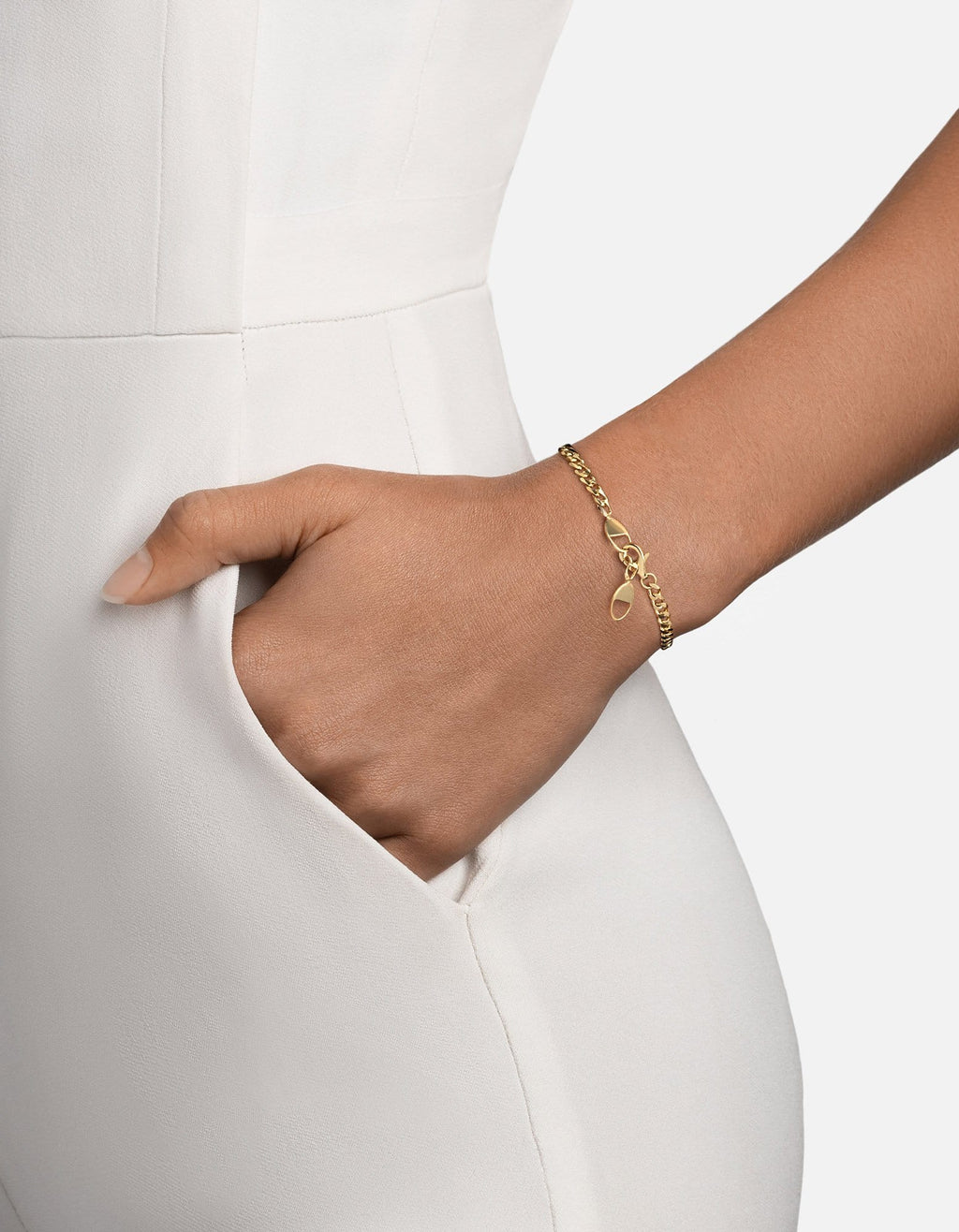 Cuban Curb Link Bracelet, Gold Vermeil