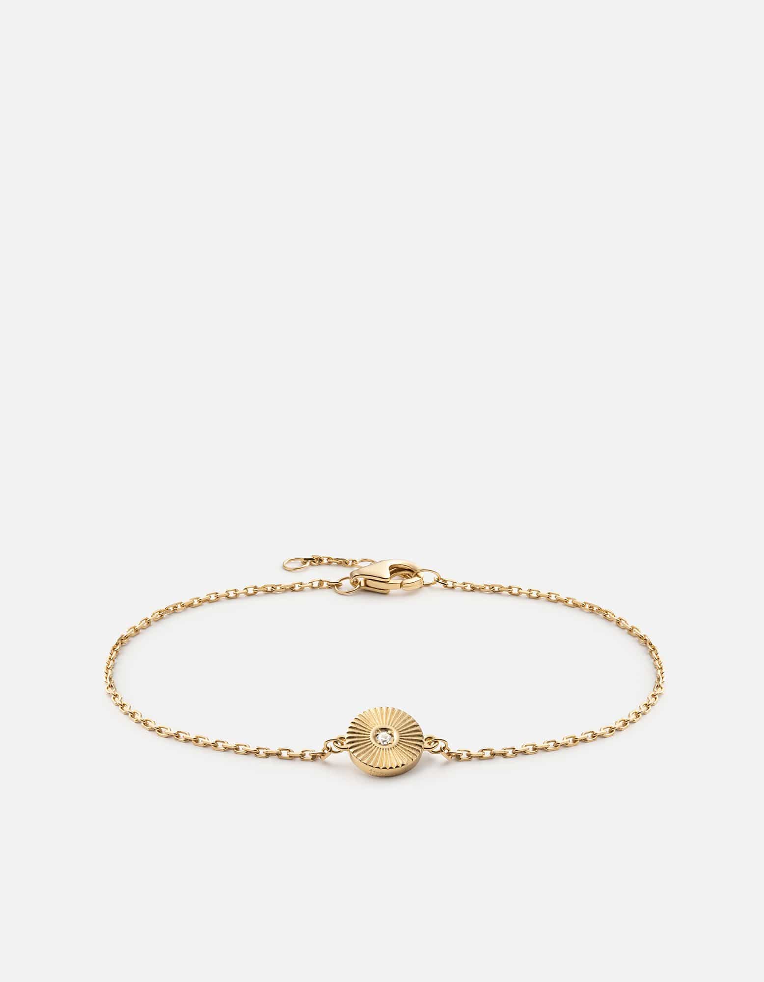Miansai Bracelets Rey Chain Bracelet, Gold Pavé Polished Gold/White Sapphire / S / Monogram: No