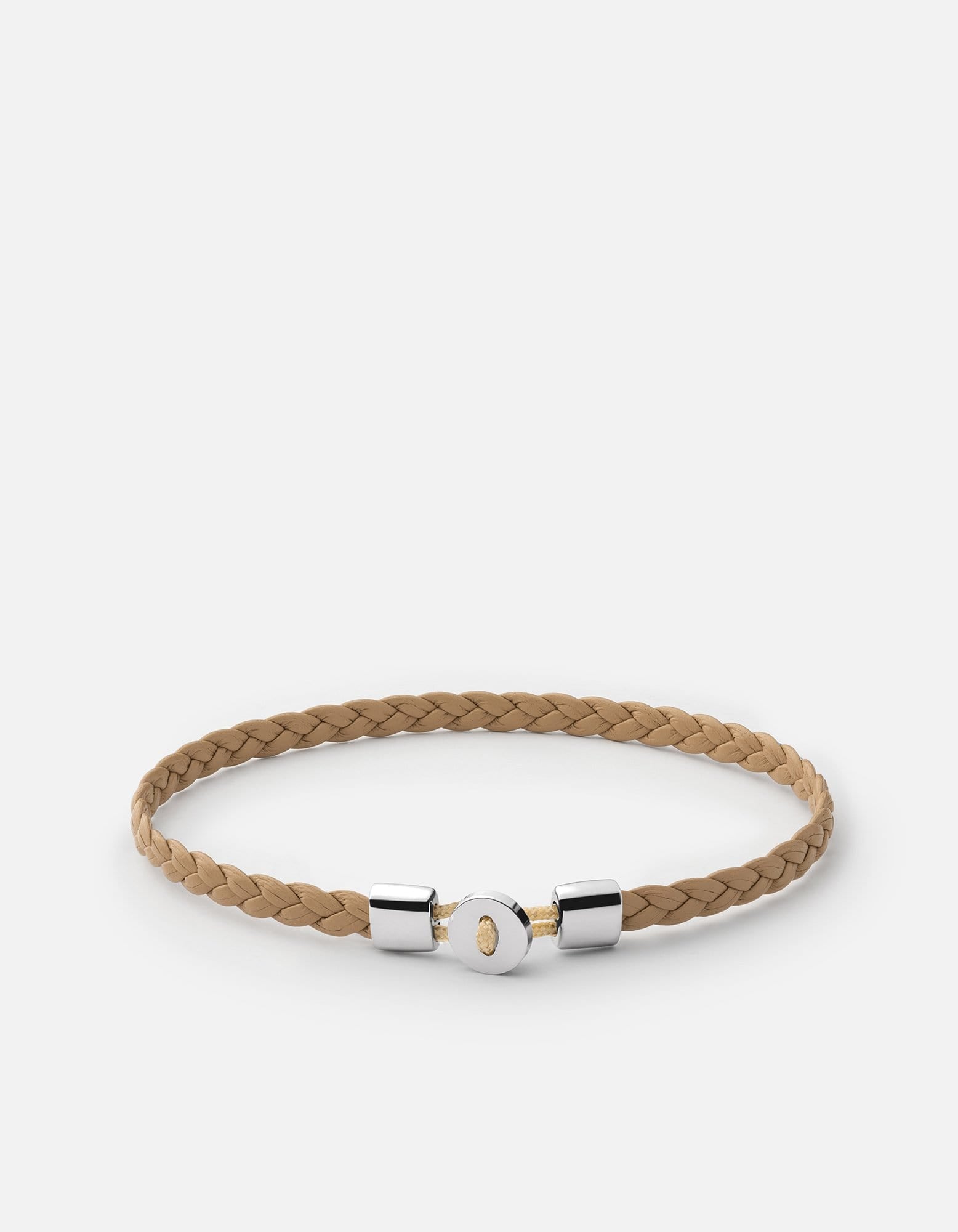 Miansai Bracelets Nexus Braided Leather Bracelet, Sterling Silver Natural / M