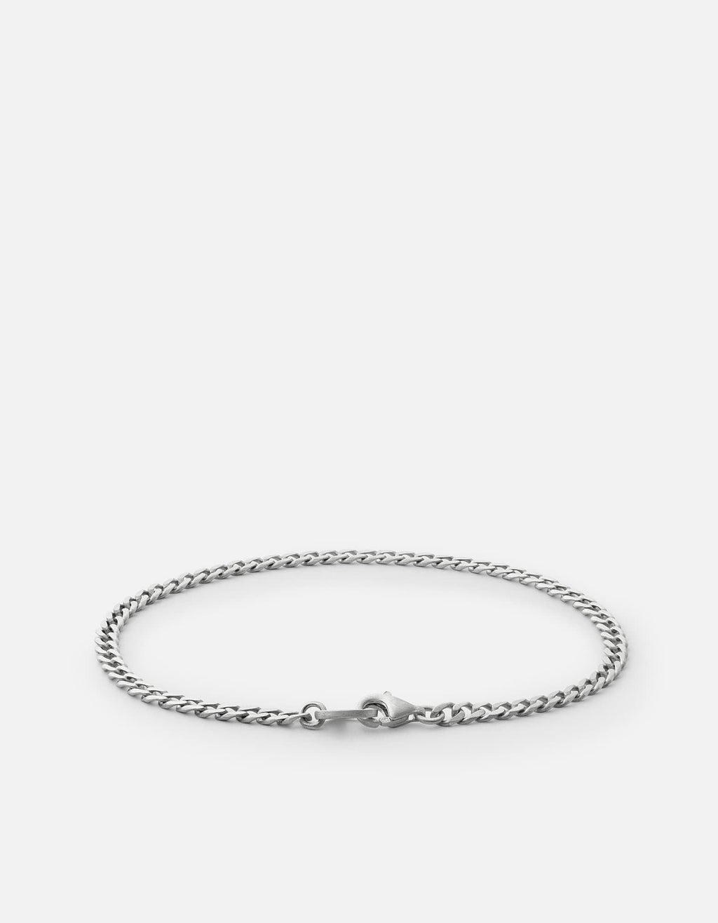 Annex Cuban Curb Chain Bracelet II, Matte Sterling Silver