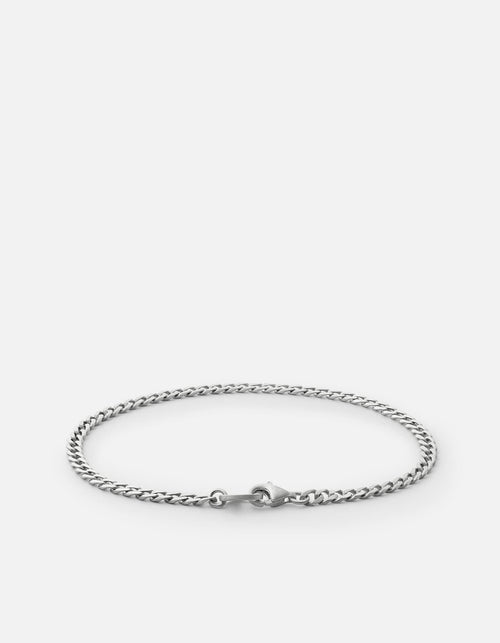 Annex Cuban Curb Chain Bracelet II, Matte Sterling Silver