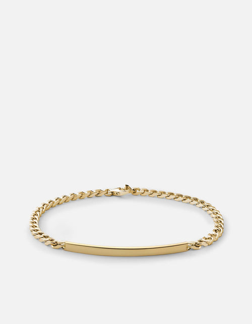 Miansai Bracelets 3mm ID Chain Bracelet, 14k Gold Polished 14k Gold / S / Monogram: No