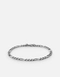 Miansai Bracelets 3mm Figaro Chain Bracelet, Sterling Silver Polished Silver / M
