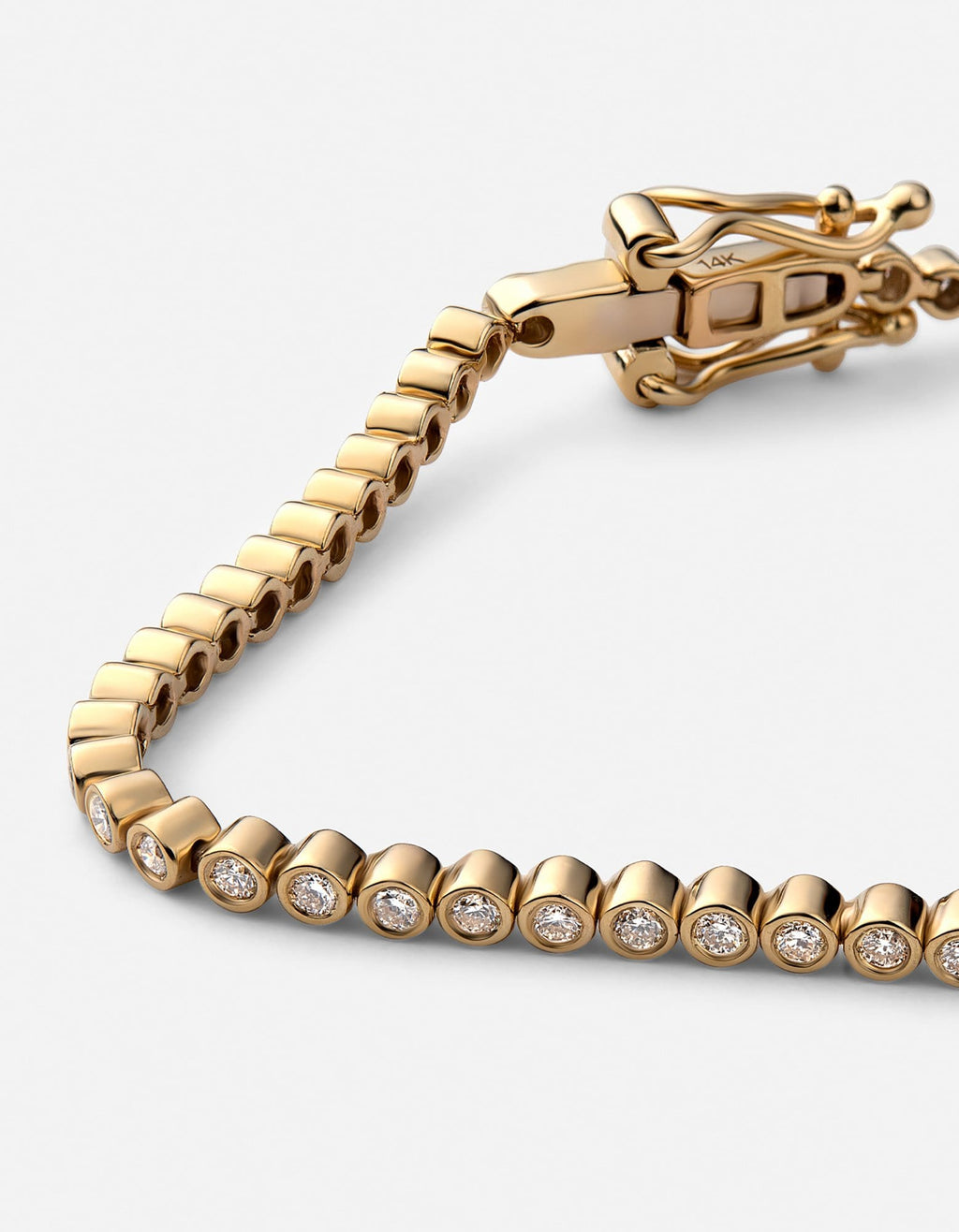 Century Round Bracelet, 14k Gold Pavé