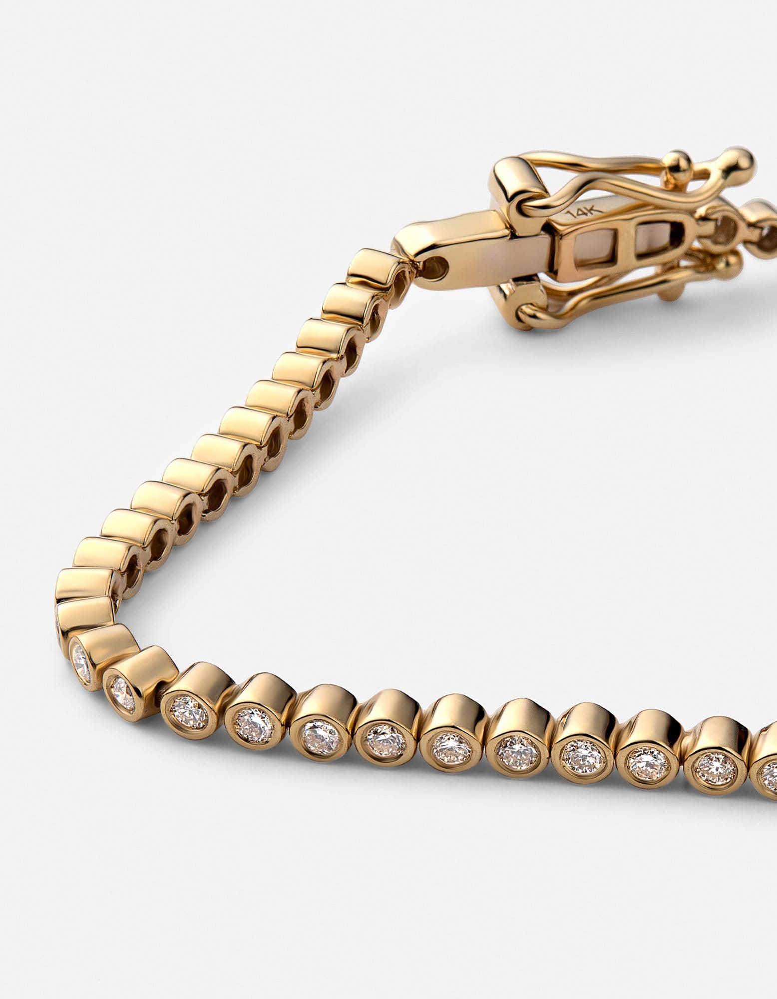Century Round Bracelet, 14k Gold Pavé