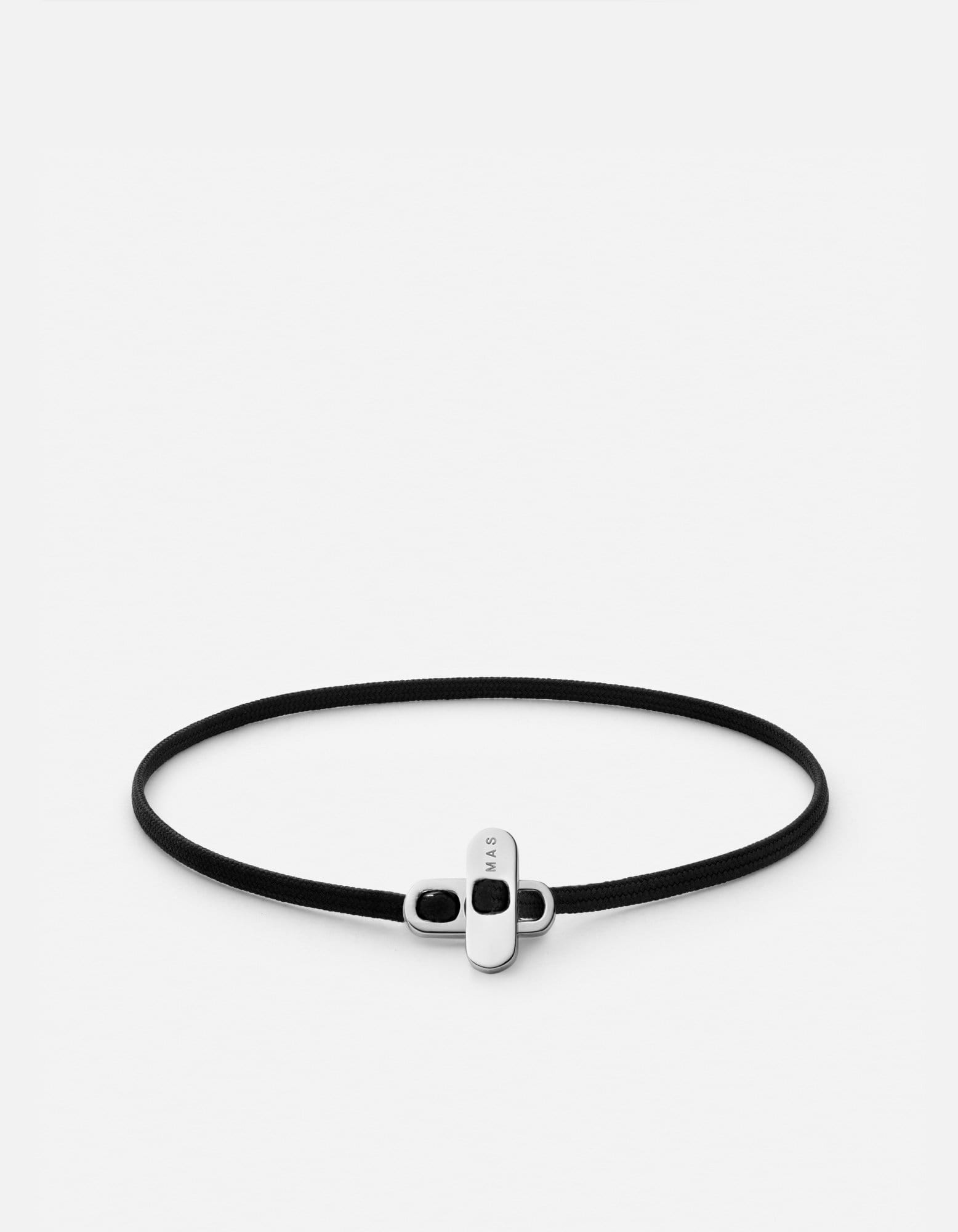 Metric 2.5mm Rope Bracelet, Sterling Silver / Dark Blue