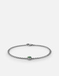 Miansai Bracelets Dove Type Chain Bracelet, Sterling Silver/Teal No Letter / Teal / S / Monogram: No