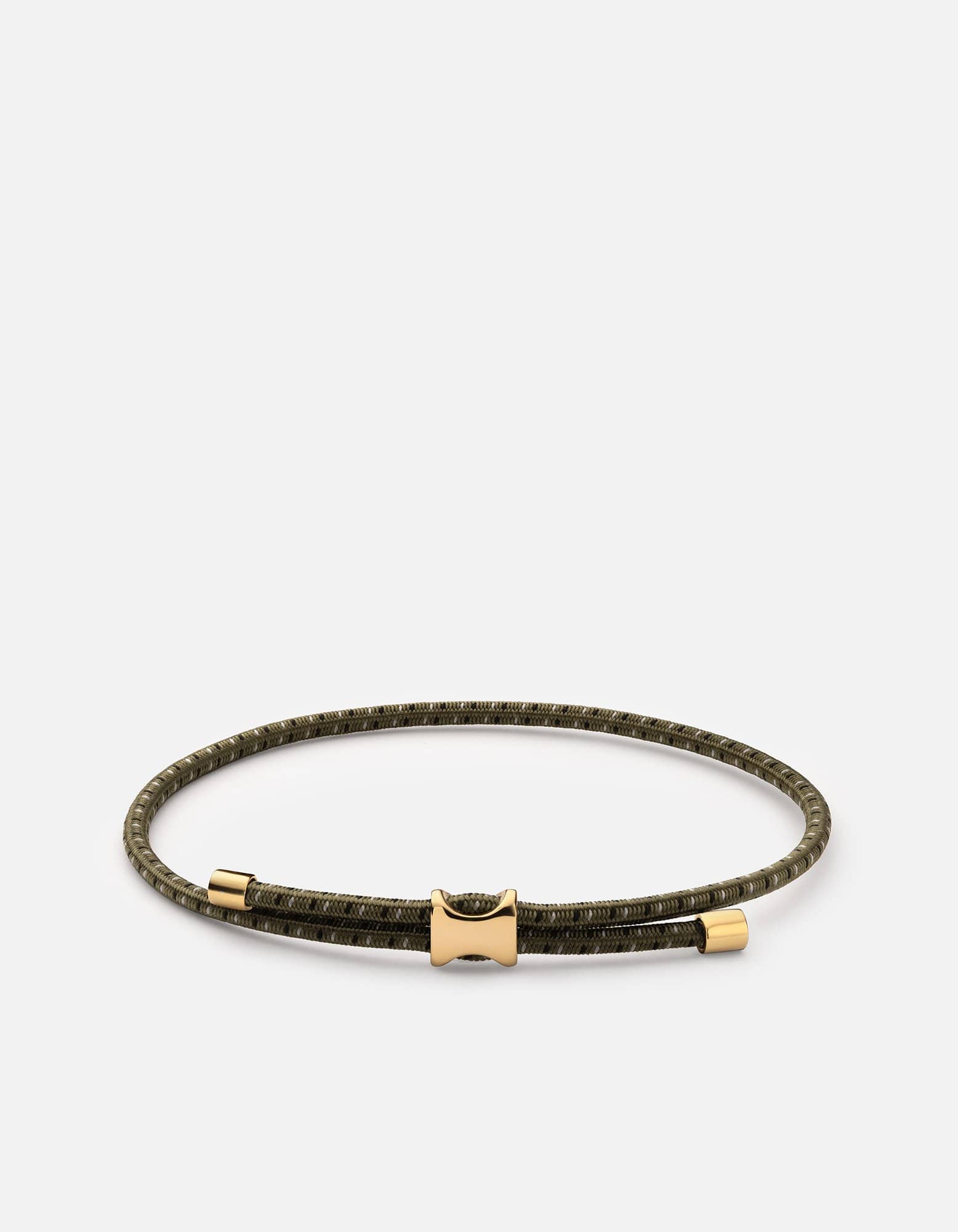 Orson Pull Bungee Rope Bracelet, Gold Vermeil / Black