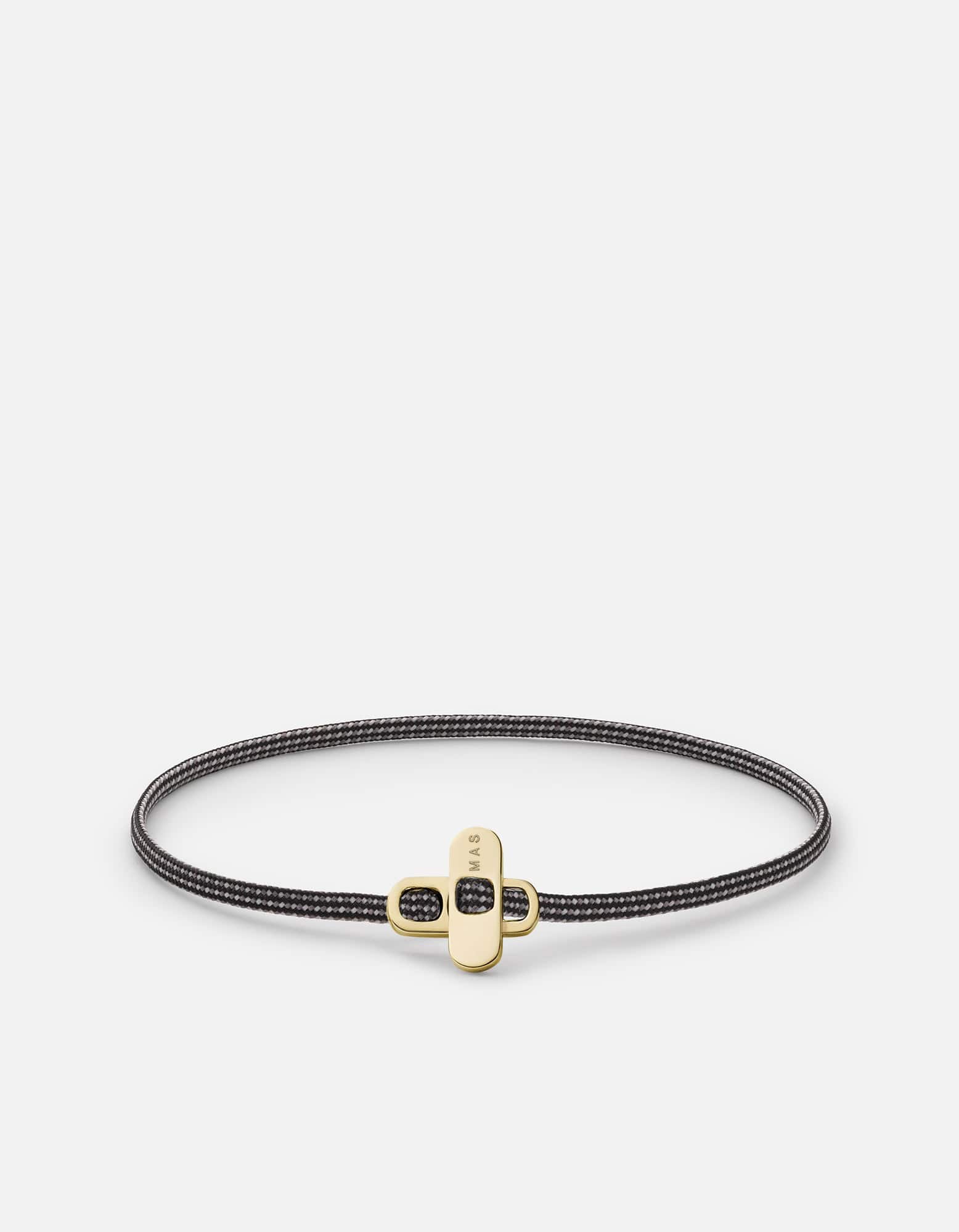 Miansai Bracelets Metric 2.5mm Rope Bracelet, Gold Vermeil Black/Grey / M / Monogram: Yes