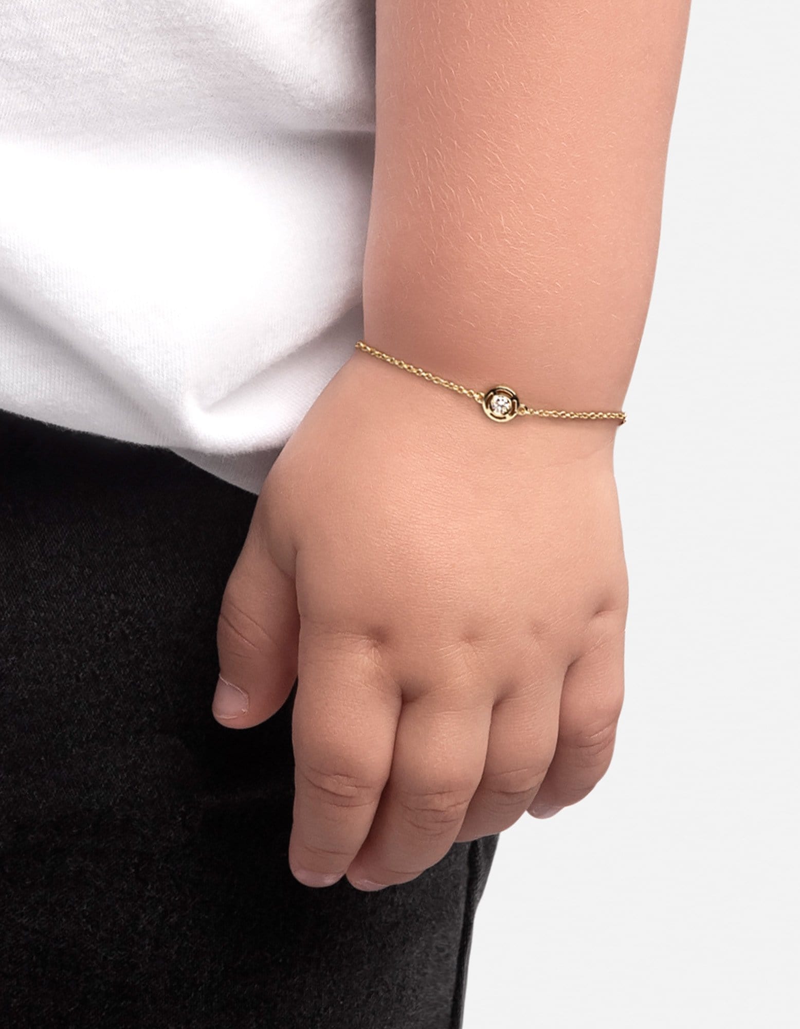 Mini Luna Bracelet, 14k Gold/Diamond