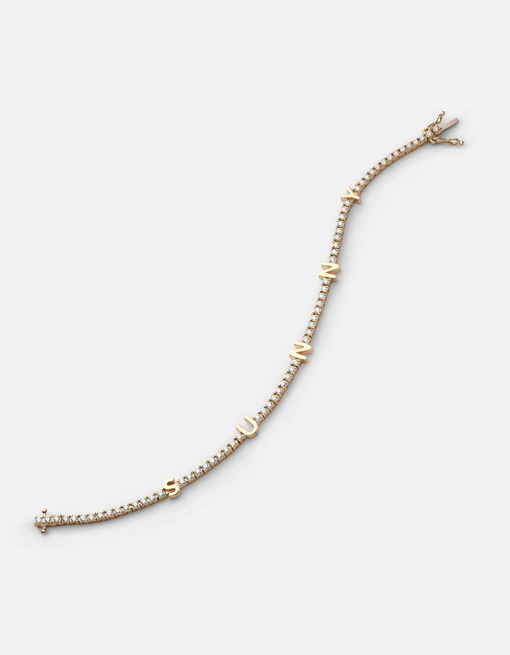 Signature Tennis Bracelet, 14k Gold Pavé