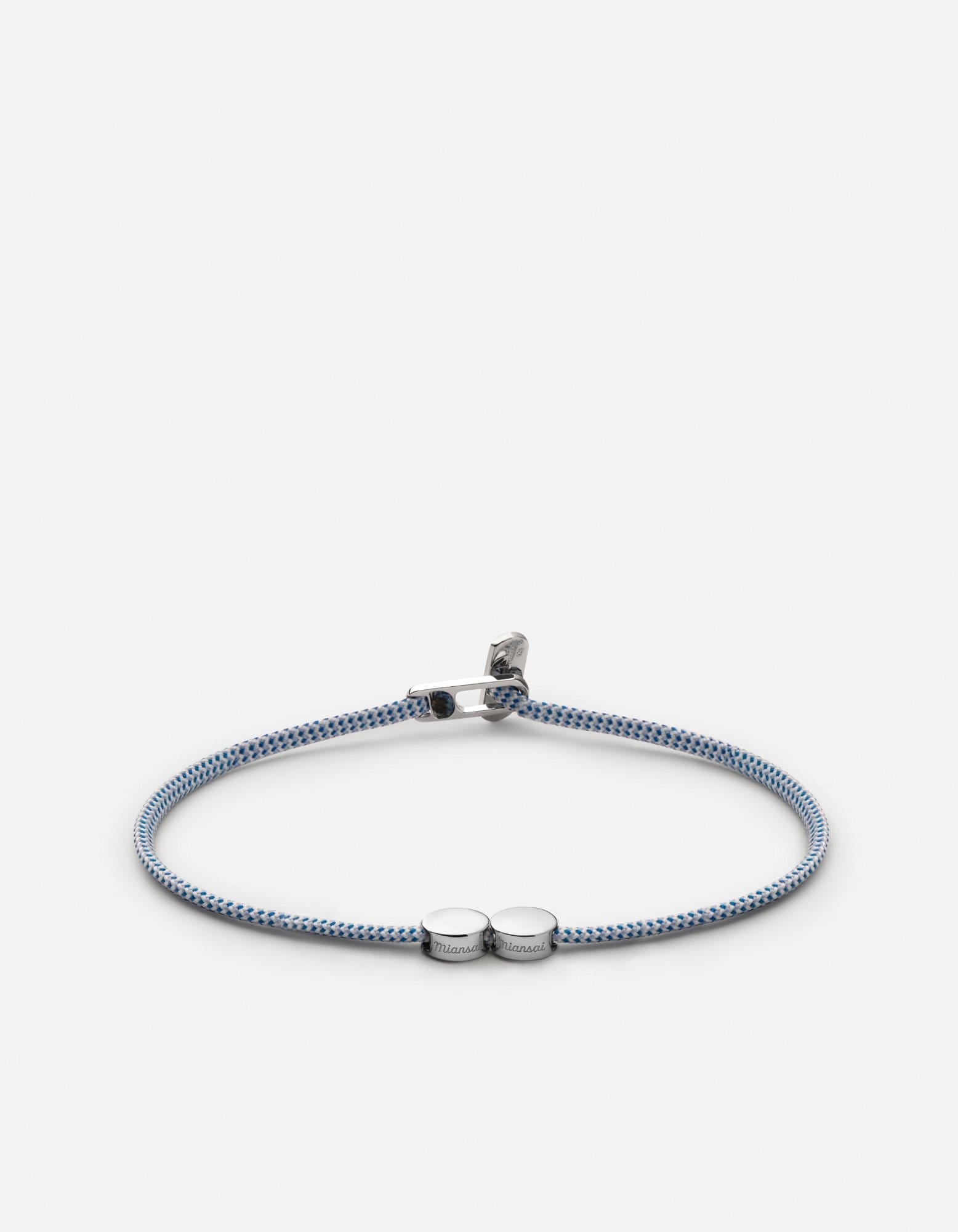 Miansai Bracelets Type Metric 2.5mm Rope Bracelet, Sterling Silver/Light Blue 2 Letters / Light Blue / S / Monogram: Yes