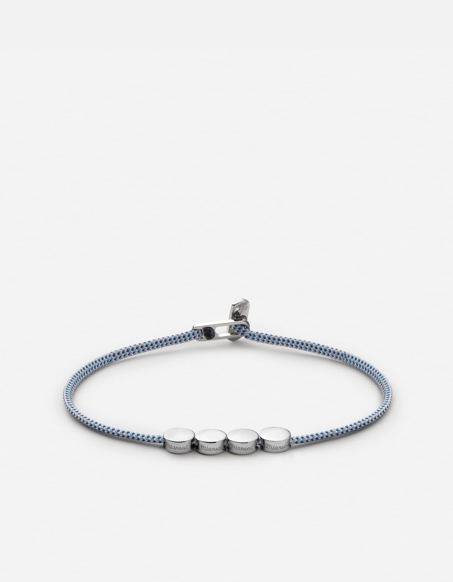 Miansai Bracelets Type Metric 2.5mm Rope Bracelet, Sterling Silver/Light Blue 4 Letters / Light Blue / S / Monogram: Yes