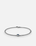Miansai Bracelets Eye of Time Type Chain Bracelet, Sterling Silver/Blue No Letter / Blue / M / Monogram: No