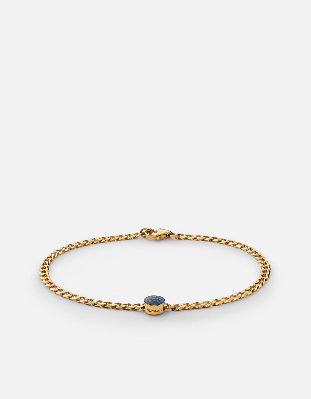 Miansai Bracelets Eye of Time Type Chain Bracelet, Gold Vermeil/Blue No Letter / Blue / M / Monogram: No