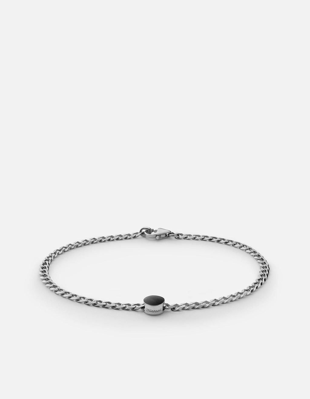 Miansai Bracelets Volcan Type Chain Bracelet, Sterling Silver No Letter / Black / S / Monogram: No