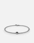 Miansai Bracelets Volcan Type Chain Bracelet, Sterling Silver No Letter / Black / S / Monogram: No