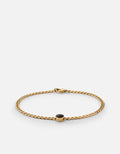 Miansai Bracelets Volcan Type Chain Bracelet, Gold Vermeil No Letter / Black / S / Monogram: No