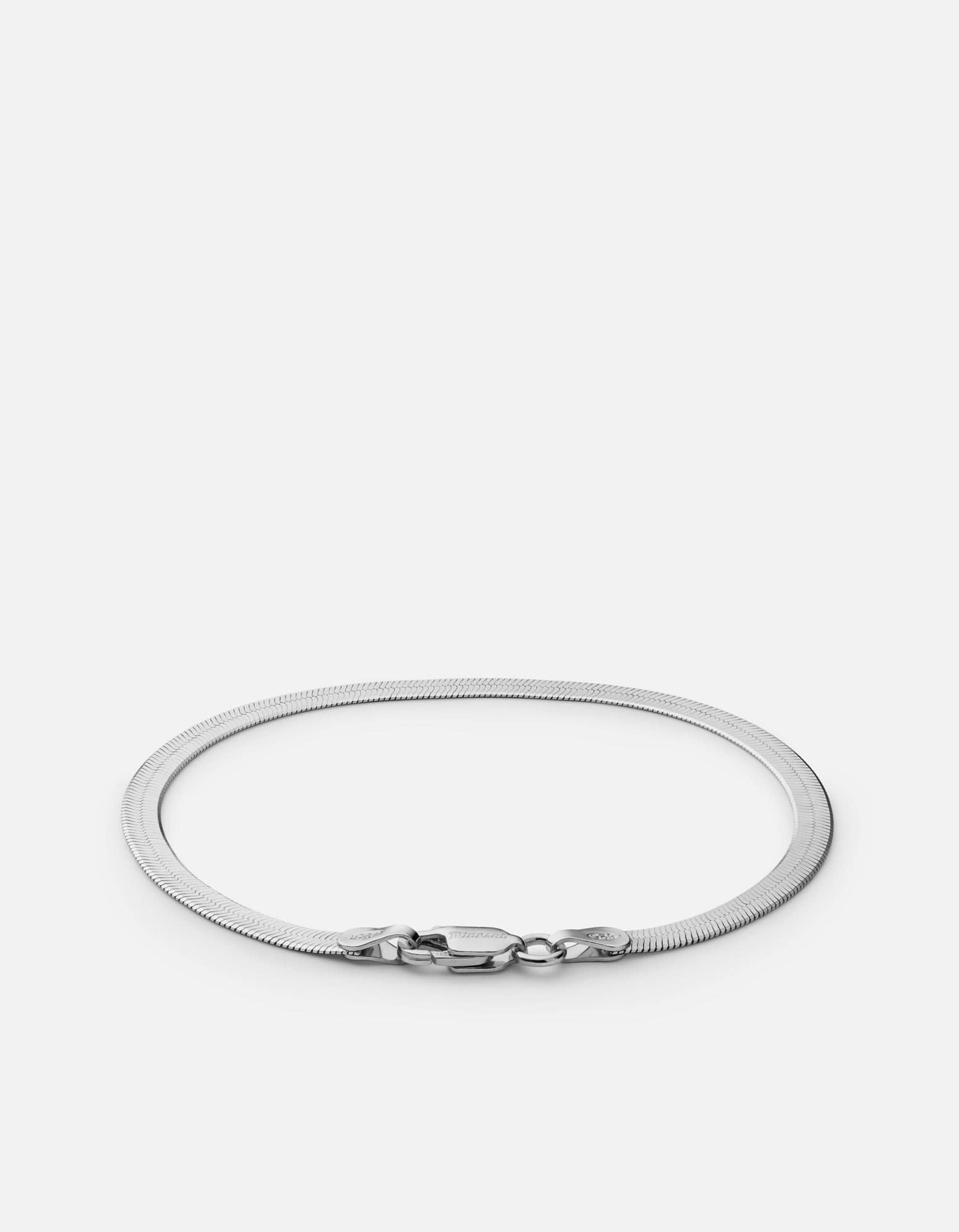 3mm Herringbone Chain Bracelet, Sterling Silver