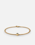 Miansai Bracelets Opus Sapphire Type Chain Bracelet, Gold Vermeil/Black No Letter / Black / S / Monogram: No