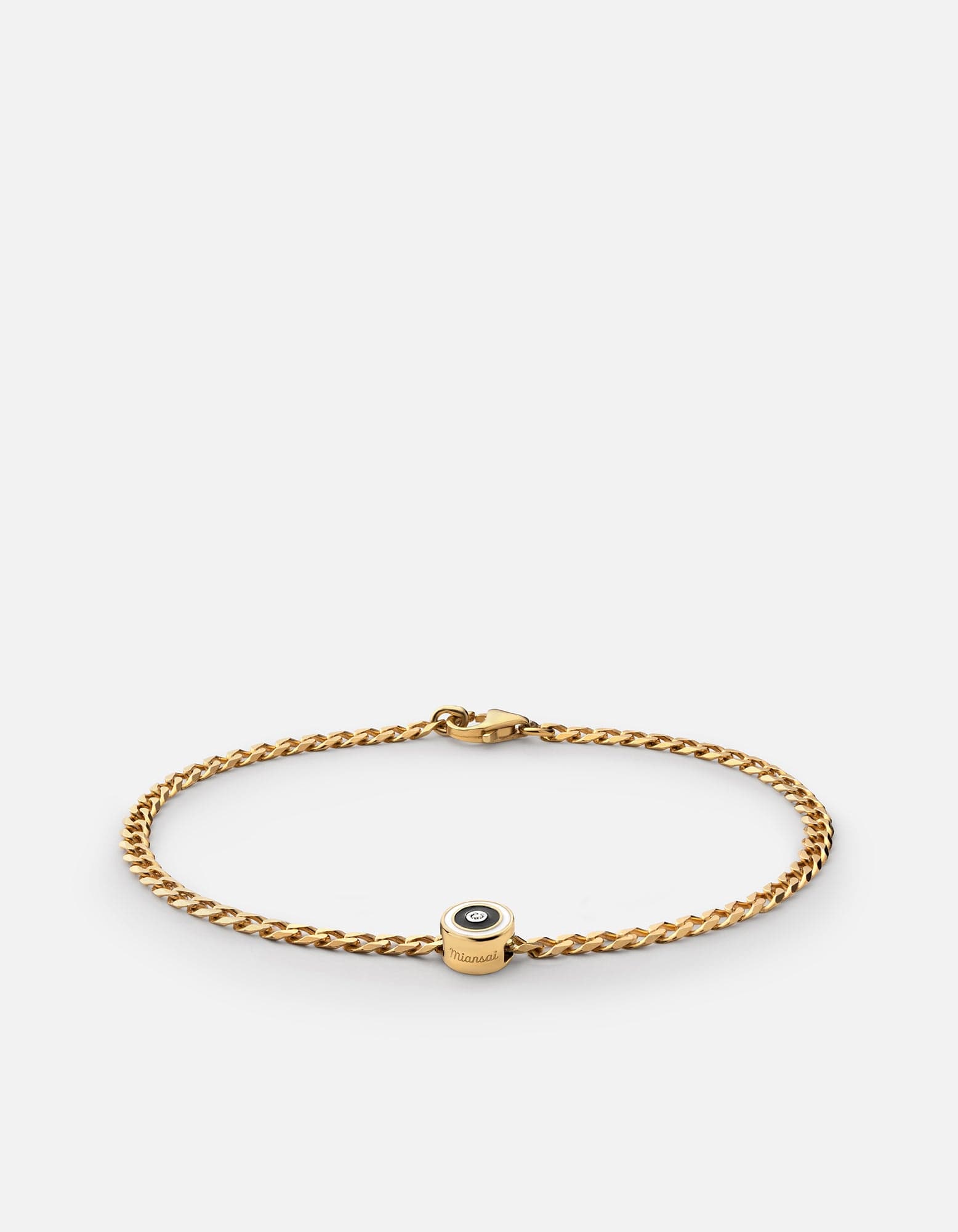 Miansai Bracelets Opus Sapphire Type Chain Bracelet, Gold Vermeil/Black No Letter / Black / S / Monogram: No