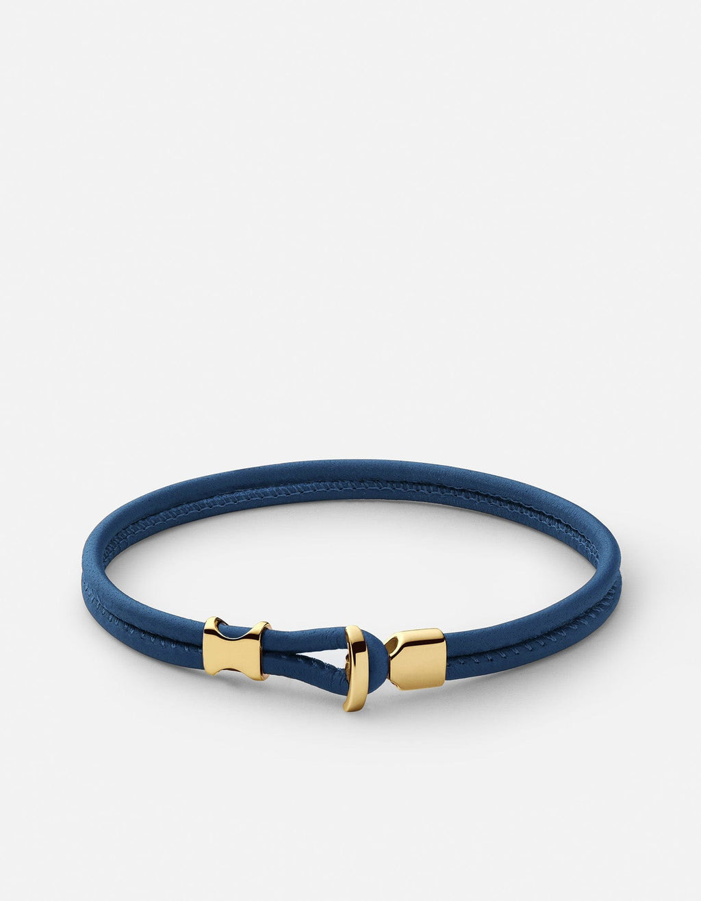 Orson Loop Leather Bracelet, Gold Vermeil / Black