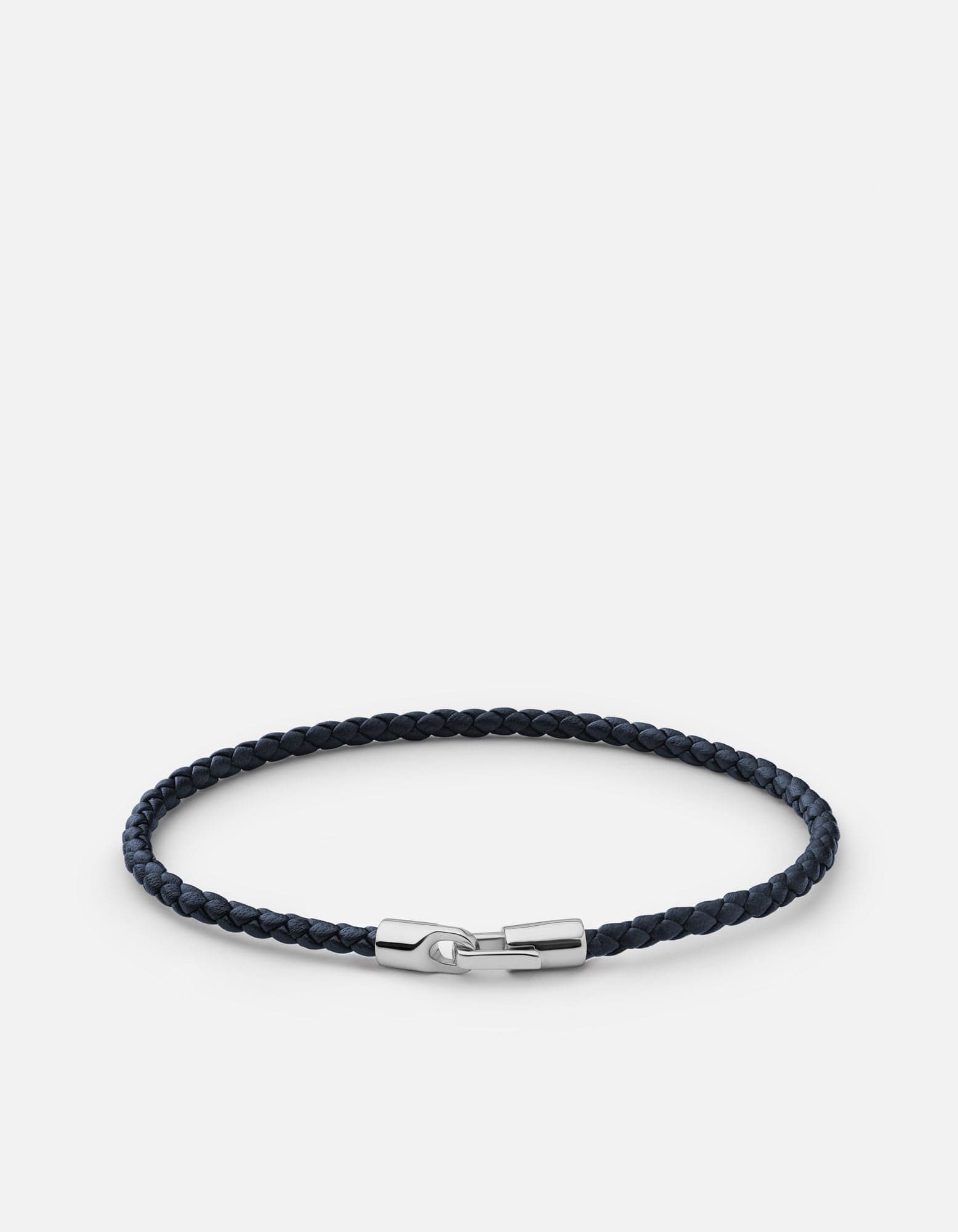Miansai Bracelets Cruz Leather Bracelet, Sterling Silver Light Navy / M