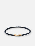 Miansai Bracelets Cruz Leather Bracelet, Gold Vermeil Light Navy / M