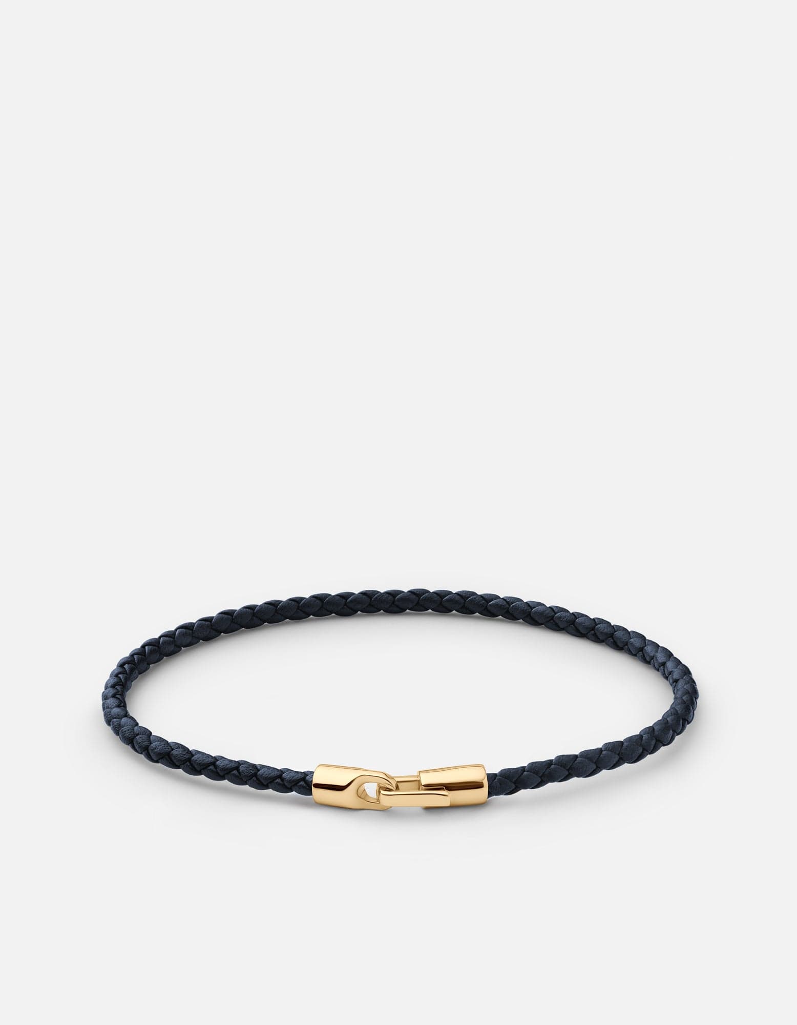 Miansai Bracelets Cruz Leather Bracelet, Gold Vermeil Light Navy / M