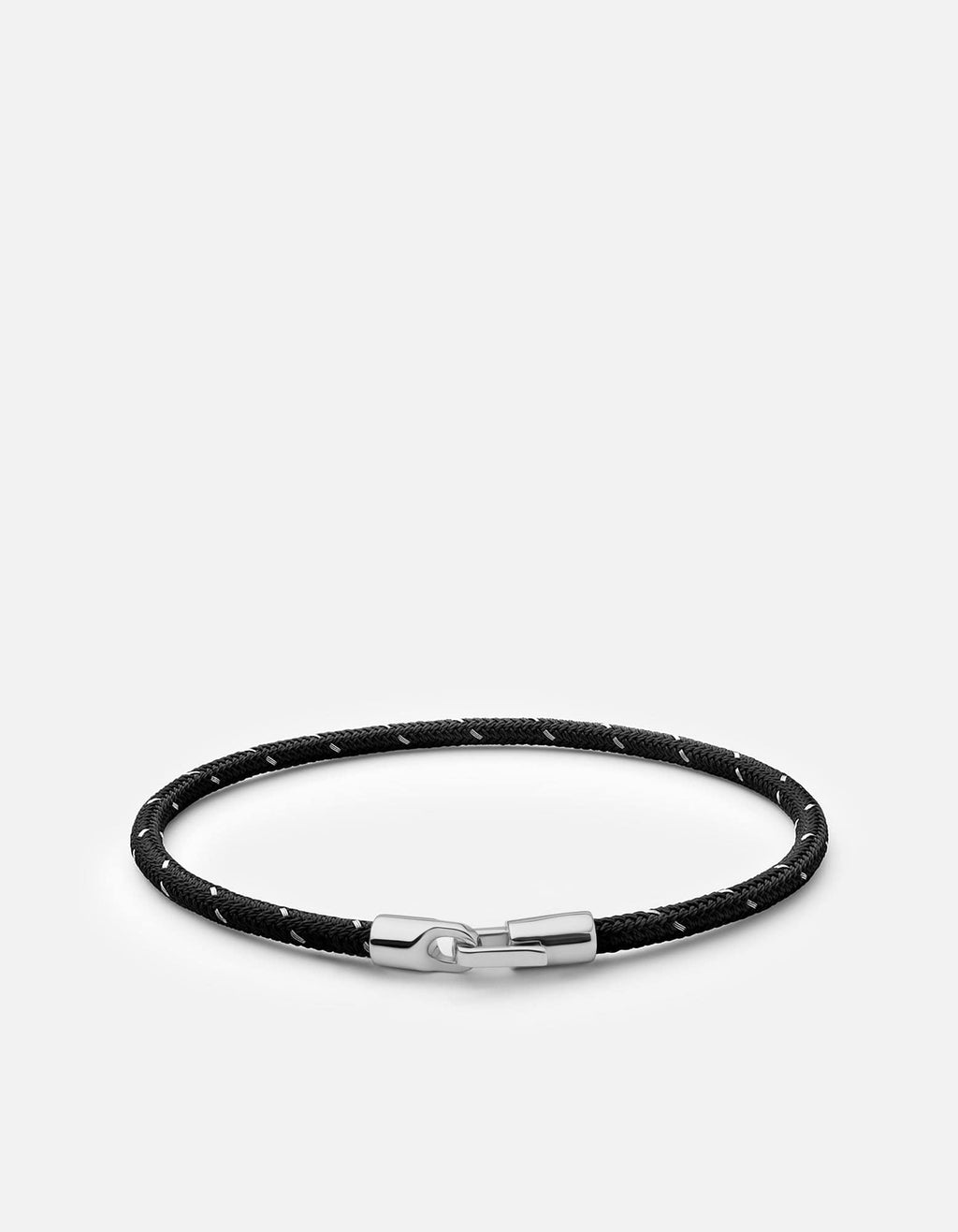 Miansai Bracelets Cruz Rope Bracelet, Sterling Silver Black/Steel / M