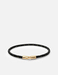 Miansai Bracelets Cruz Rope Bracelet, Gold Vermeil Black/Steel / M