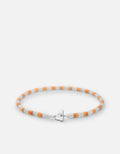 Miansai Bracelets Kai Light Carnelian Bracelet, Sterling Silver Orange/White / S