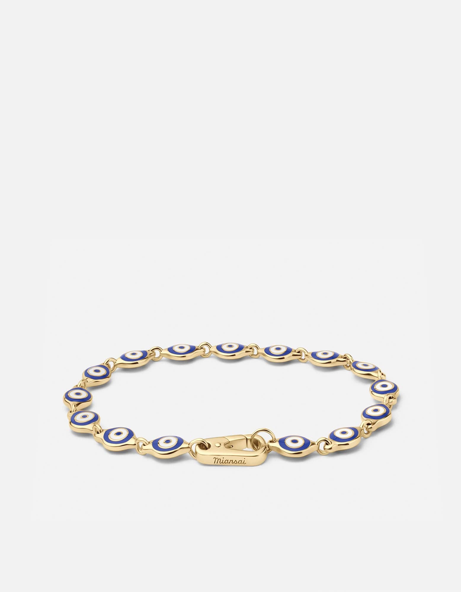 Evil Eye Chain Bracelet, Gold Vermeil / Blue