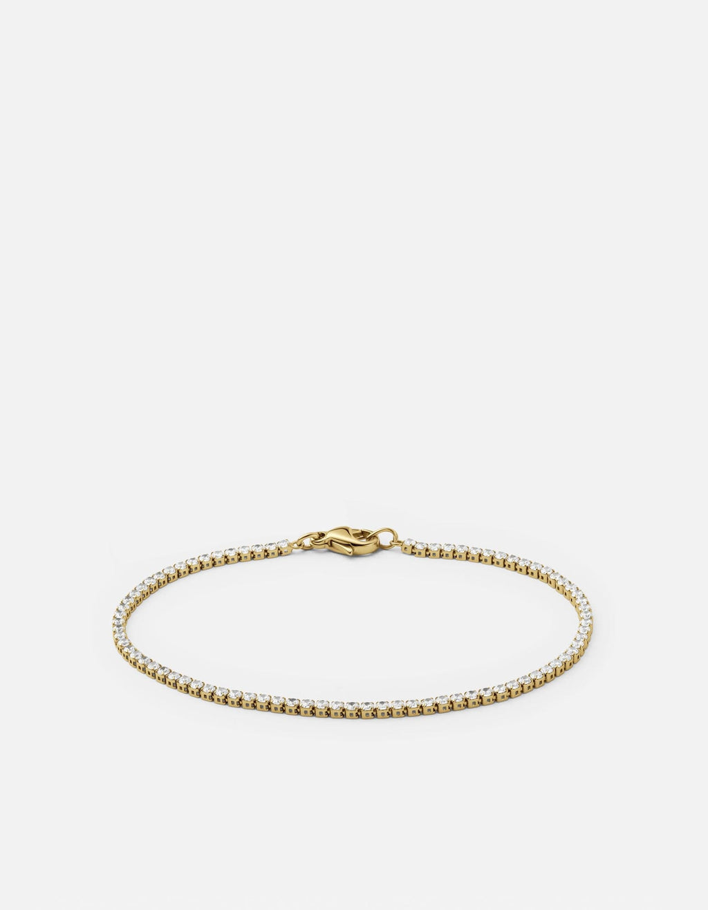 Miansai Bracelets Mirai Micro Tennis Bracelet, Gold Vermeil/Topaz White / S