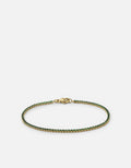 Miansai Bracelets Mirai Micro Tennis Bracelet, Gold Vermeil/Emeralds Green / S