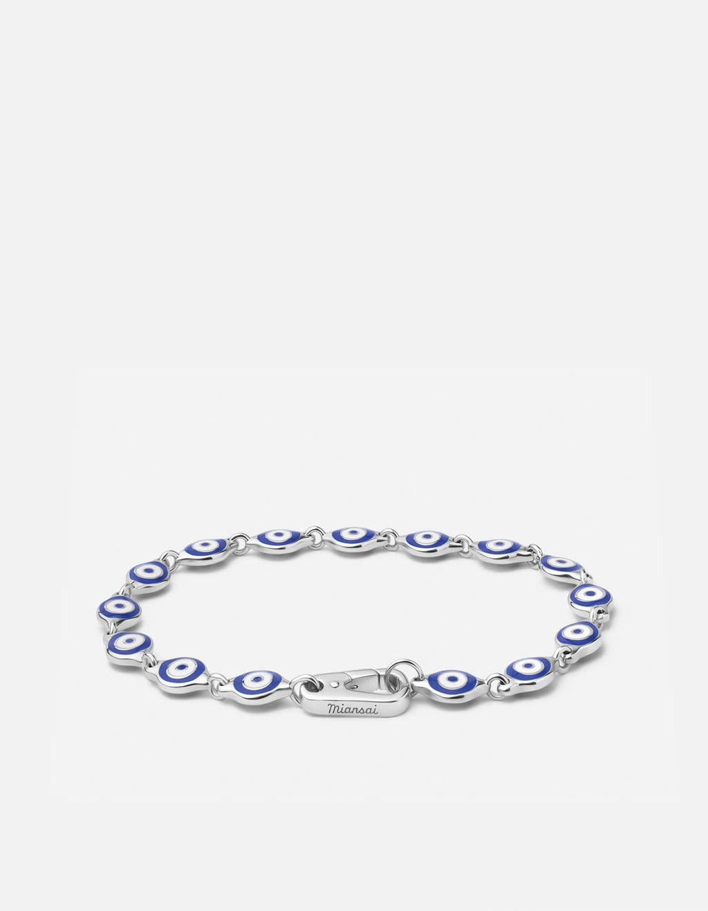 Evil Eye Chain Bracelet, Sterling Silver / Blue