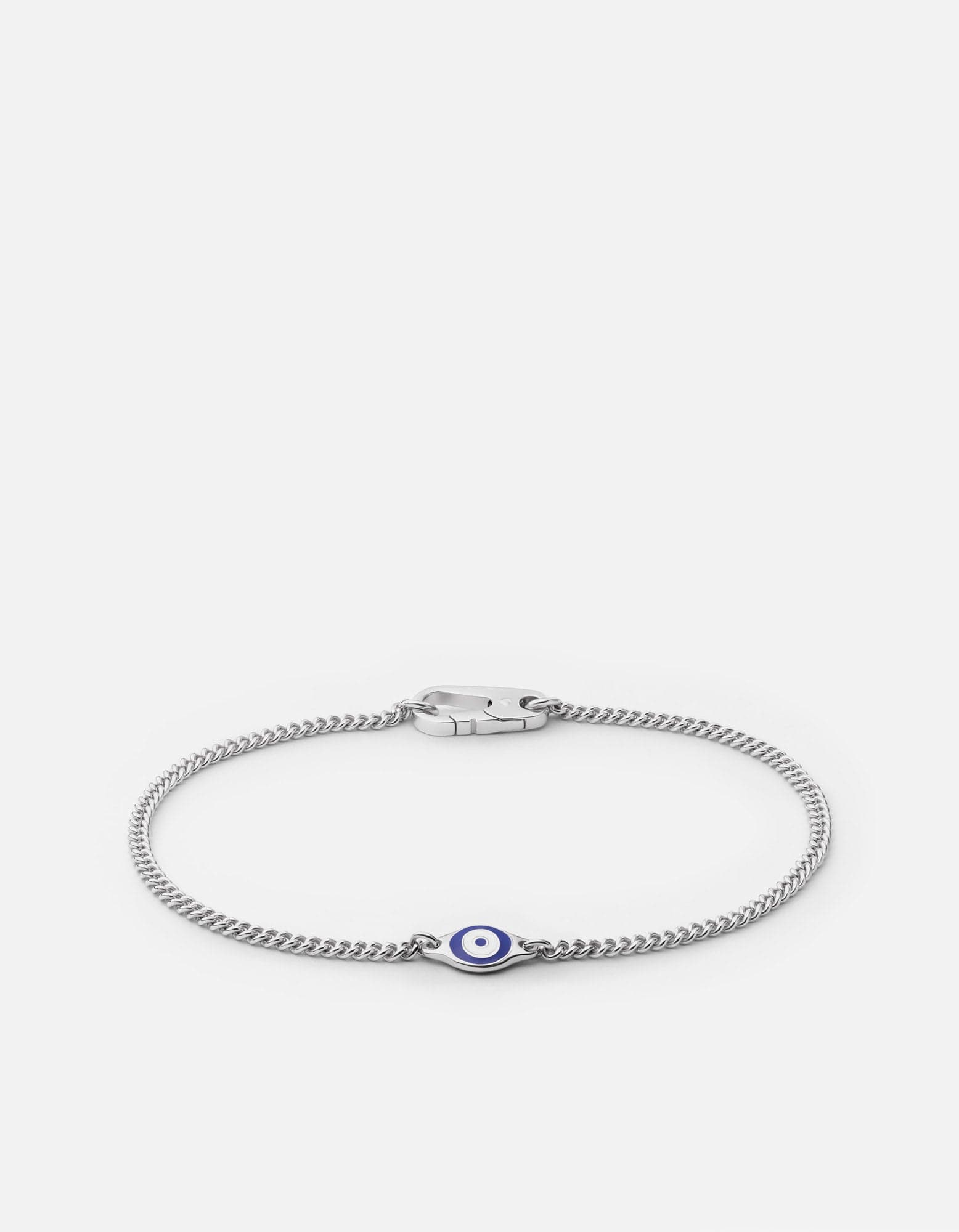 Miansai Bracelets Single Blue Eye Bracelet, Sterling Silver Blue / M
