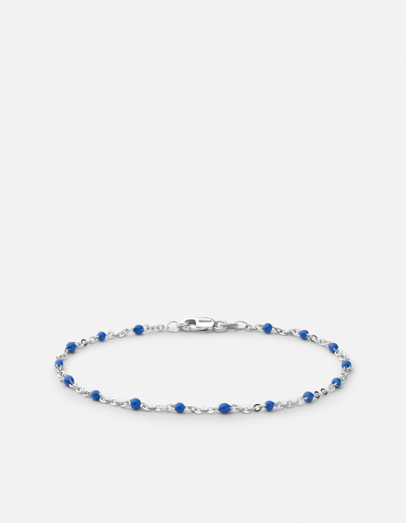 Miansai Bracelets Ciro Chain Bracelet, Sterling Silver w/Blue Enamel Blue / S