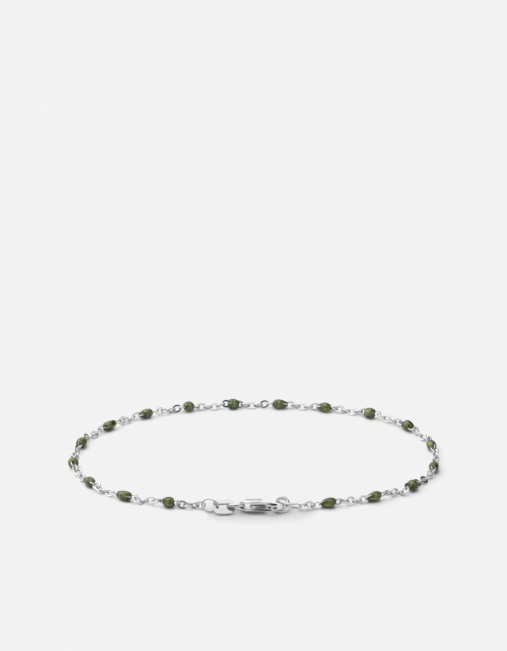 Ciro Chain Bracelet, Sterling Silver / Green
