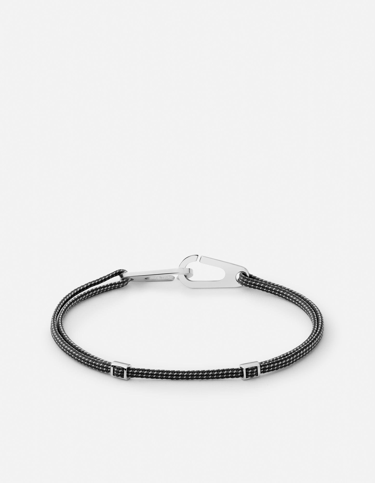 Dima Pull Rope Bracelet, Sterling Silver / Black