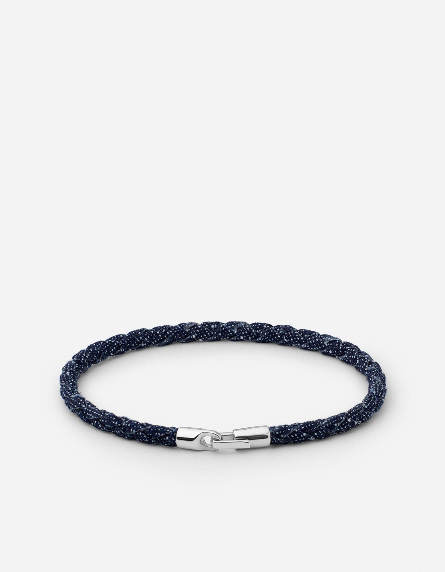 Cruz Denim Bracelet, Sterling Silver / Dark Navy