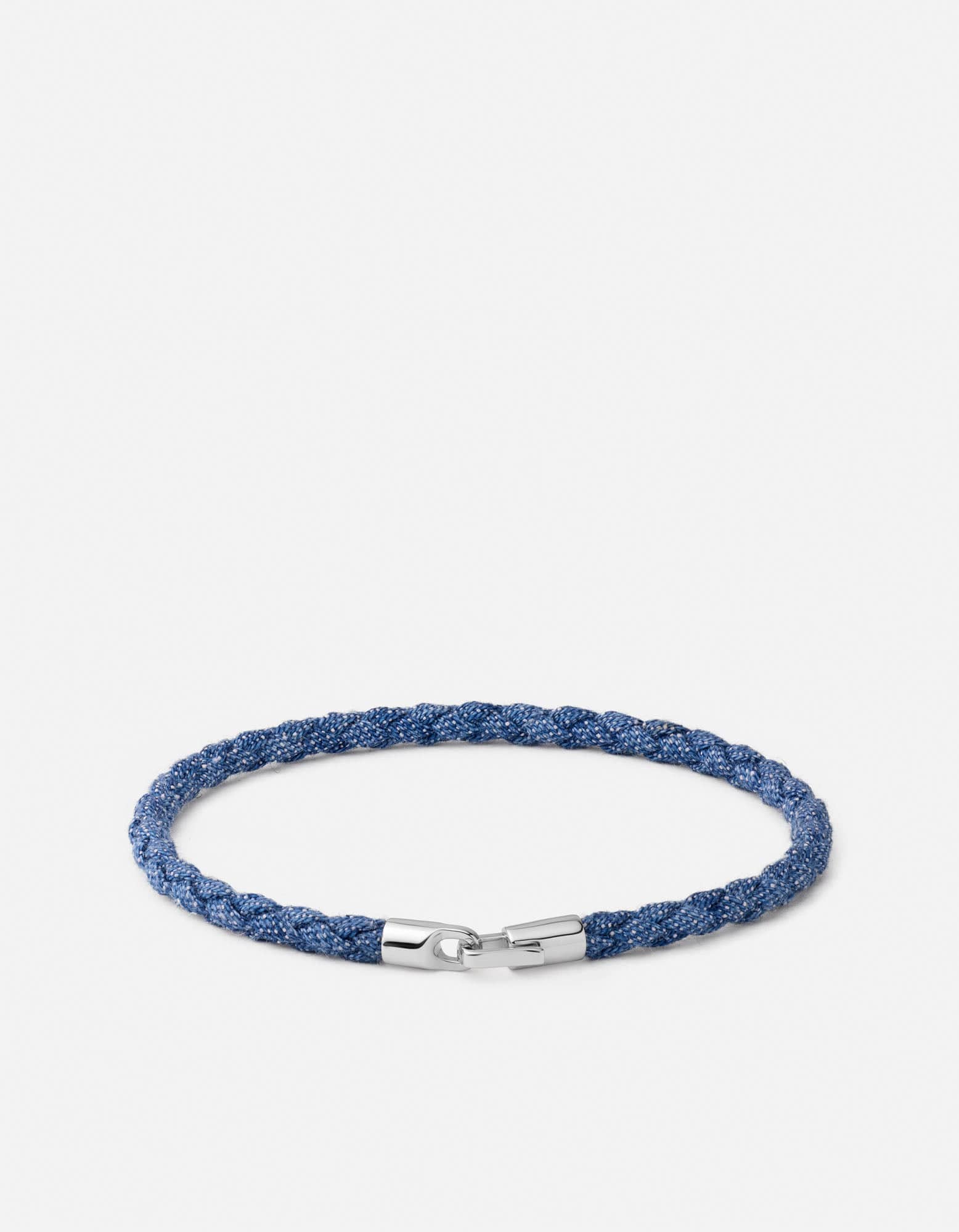 Miansai Bracelets Cruz Denim Bracelet, Sterling Silver Navy Blue / M