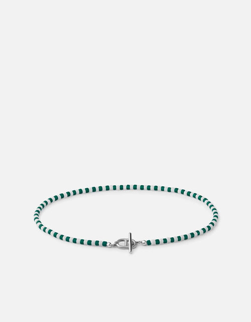 Miansai Bracelets Avi Bracelet, Sterling Silver / Green Green/White / M
