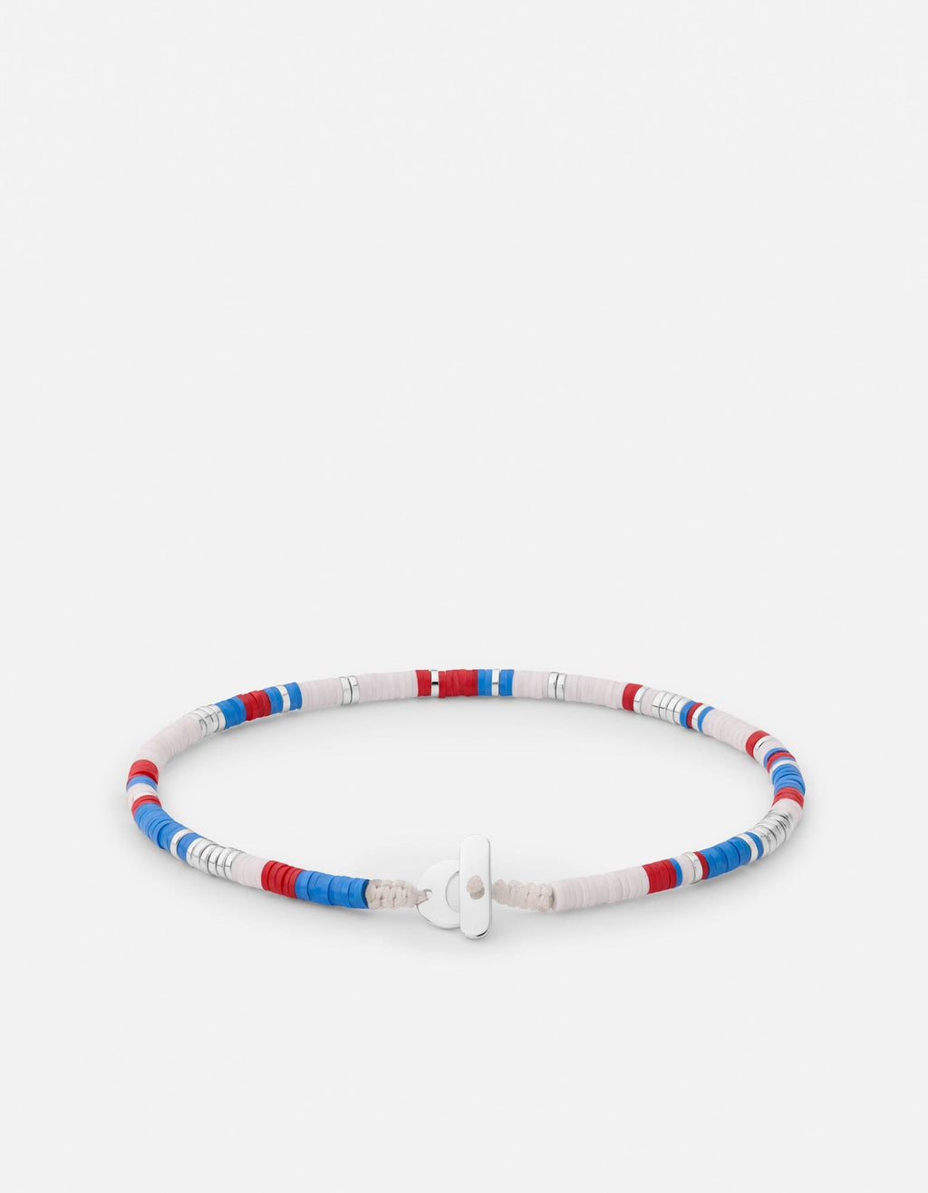 Miansai Bracelets Cove Bead Bracelet, Sterling Silver / Red/White/Blue Red/White/Blue / M