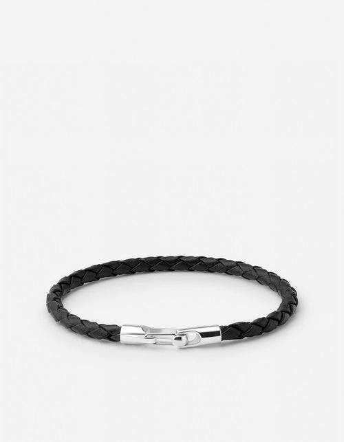 Miansai Bracelets Ames Leather Bracelet, Sterling Silver / Black Black / M