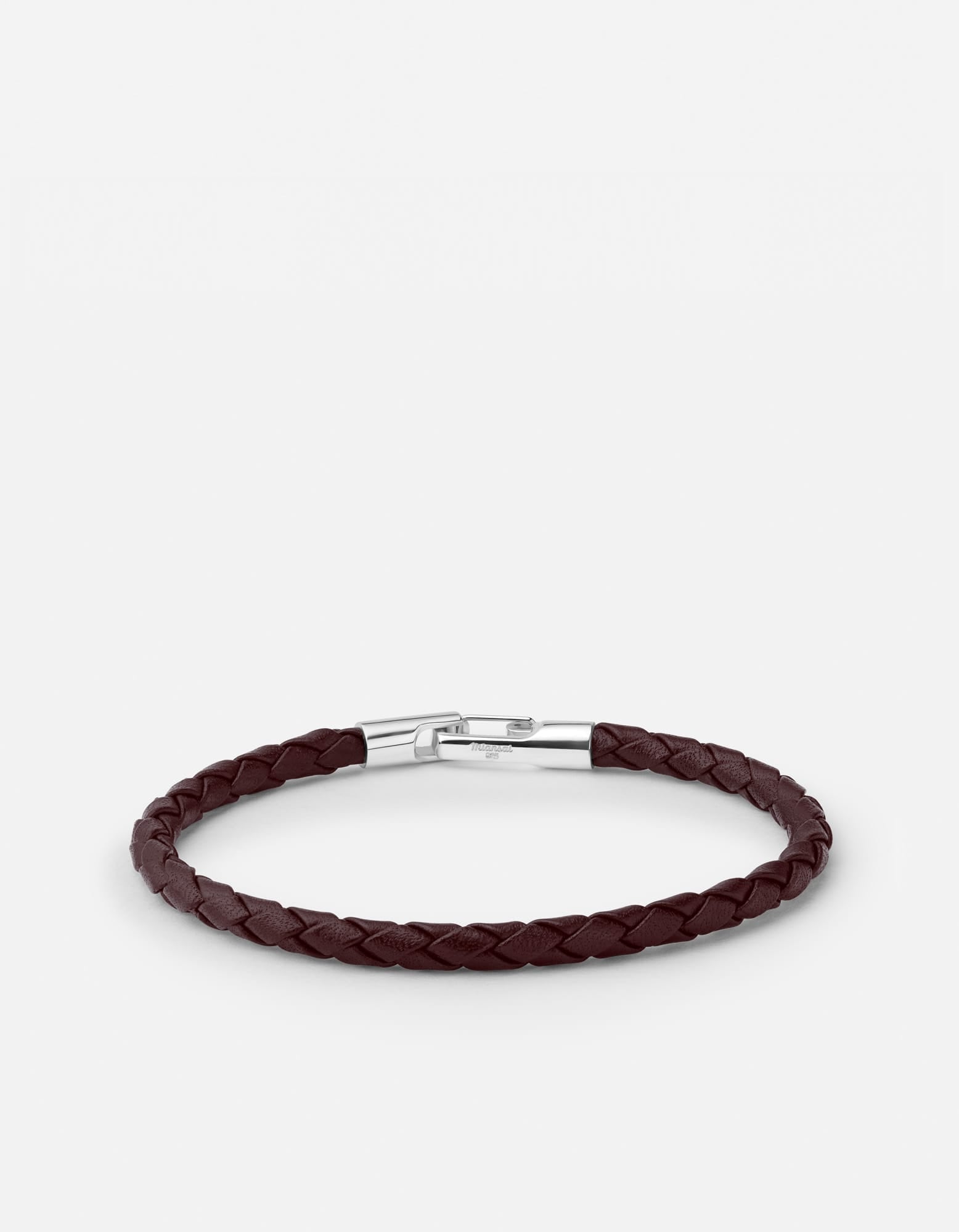 Ames Leather Bracelet, Sterling Silver / Brown