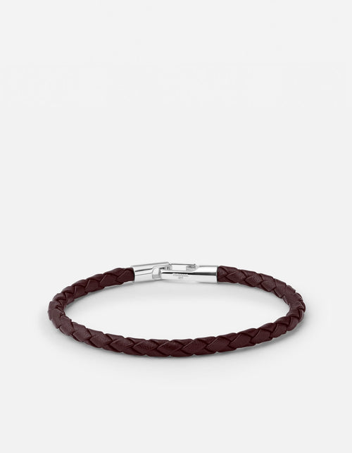 Ames Leather Bracelet, Sterling Silver / Brown